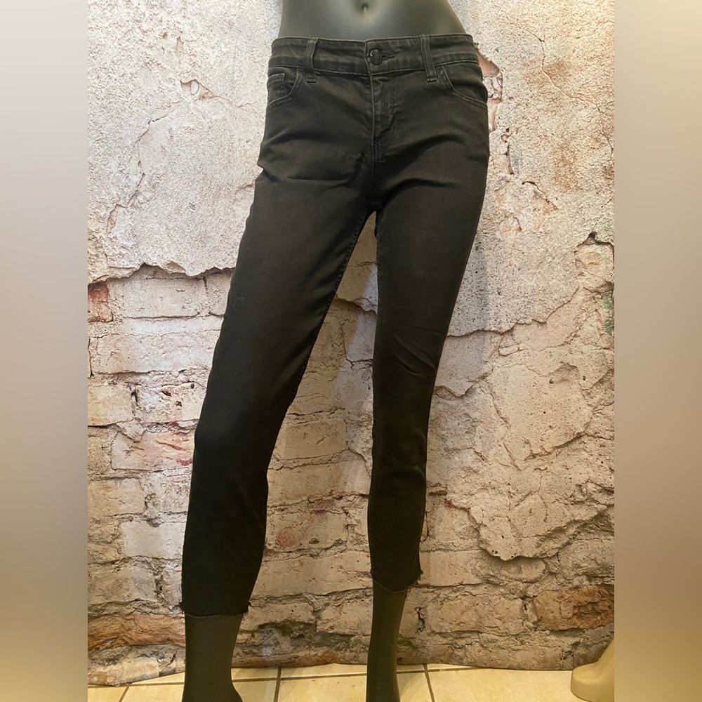 GUESS Black Stretch Skinny Raw Edge Jeans